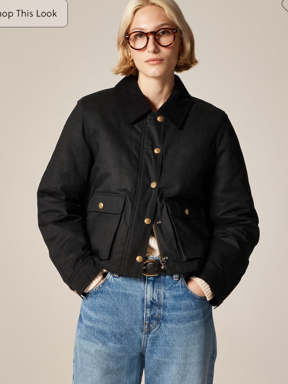 J Crew Cropped Barn Jacket™ in ripstop cotton